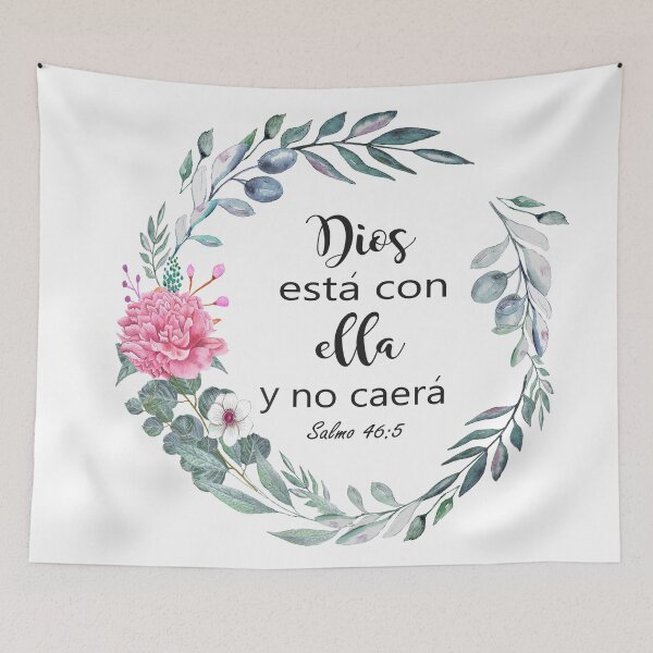 Item preview, Dios está con ella y no caerá, Spanish Bible Quote designed and sold by latiendadearyam.