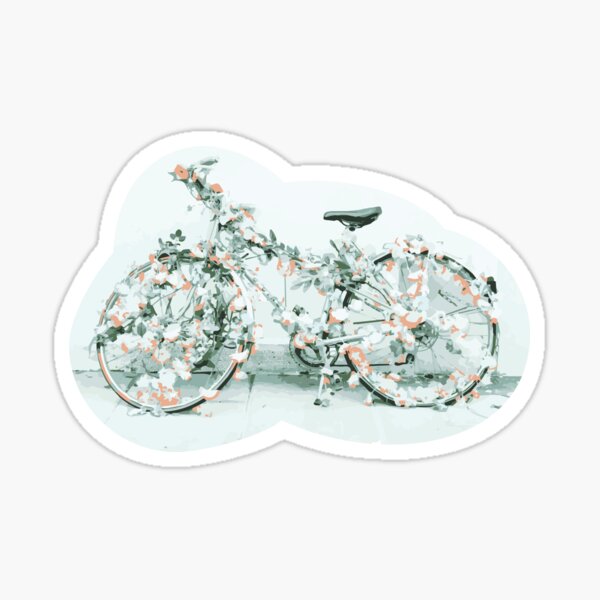 flowery bicycle Sticker