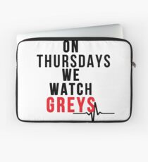 Am Donnerstag sehen wir Greys - Black Text Laptoptasche