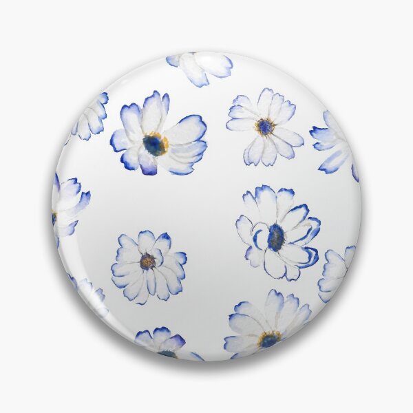 Item preview, blue and white flower Pericallis hybrida designed and sold by SelenePaintings .