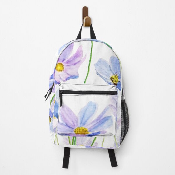 Item preview, hand painted purple and blue cosmos flower watercolor designed and sold by ColorandColor.