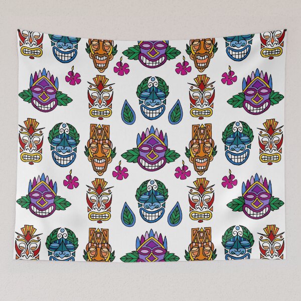 Item preview, Tiki Masks || Faces || Smile || Summer  designed and sold by Hilary Leslie.