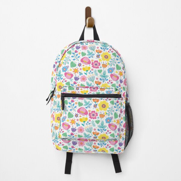 Item preview, Ditsy Spring Flowers in Bright Pastel Pink, Yellow, Blue, Orange, Teal designed and sold by Pink Pineapple Works.