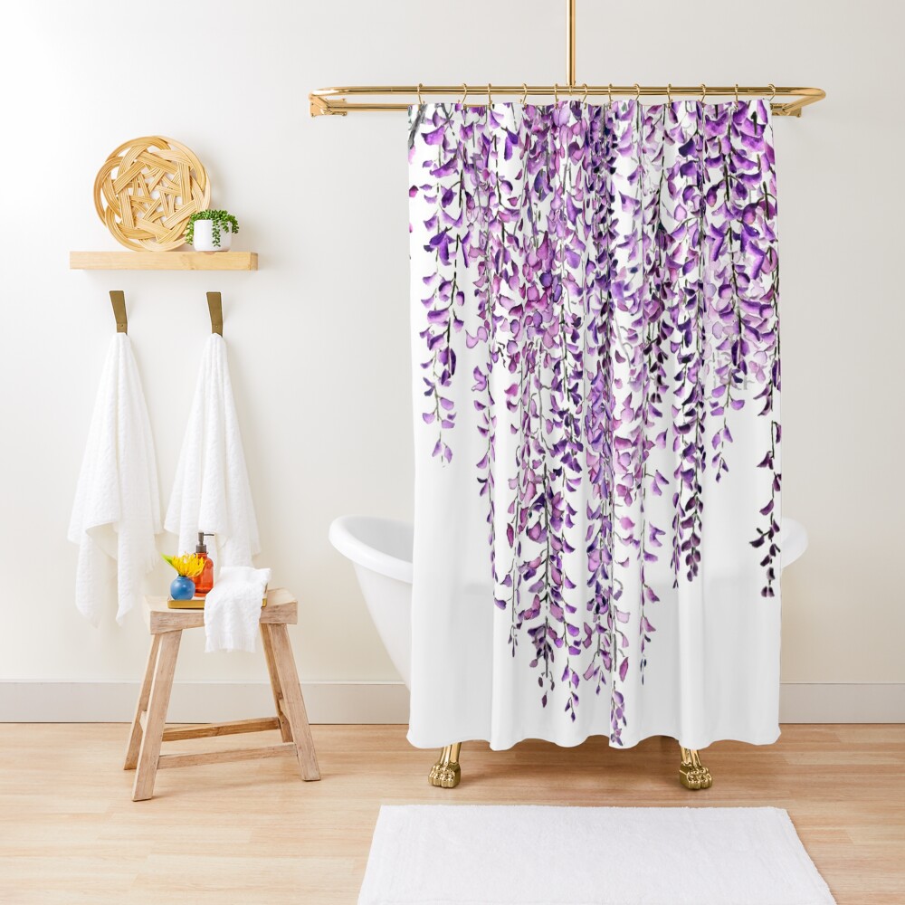 purple wisteria  in bloom  Shower Curtain