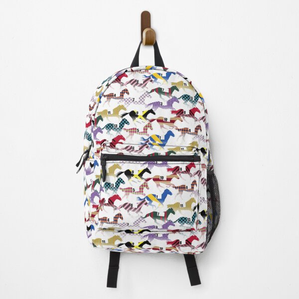 Off to the Horse Races Jockey Silks Pattern Backpack