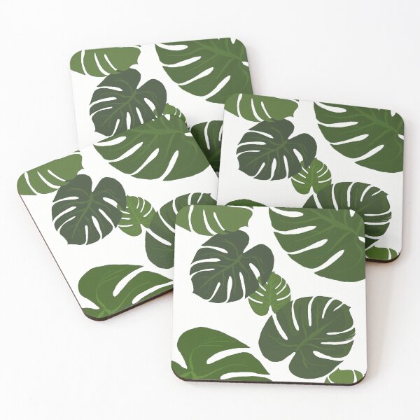 Item preview, Tropical leaves (white background) designed and sold by Jellabella.