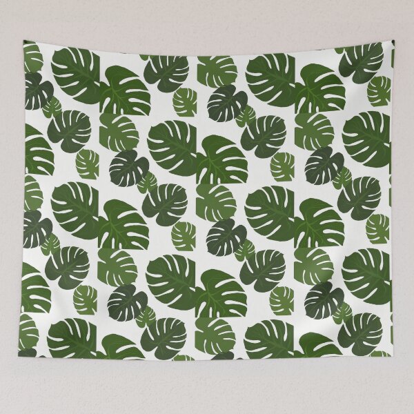 Item preview, Tropical leaves (white background) designed and sold by Jellabella.