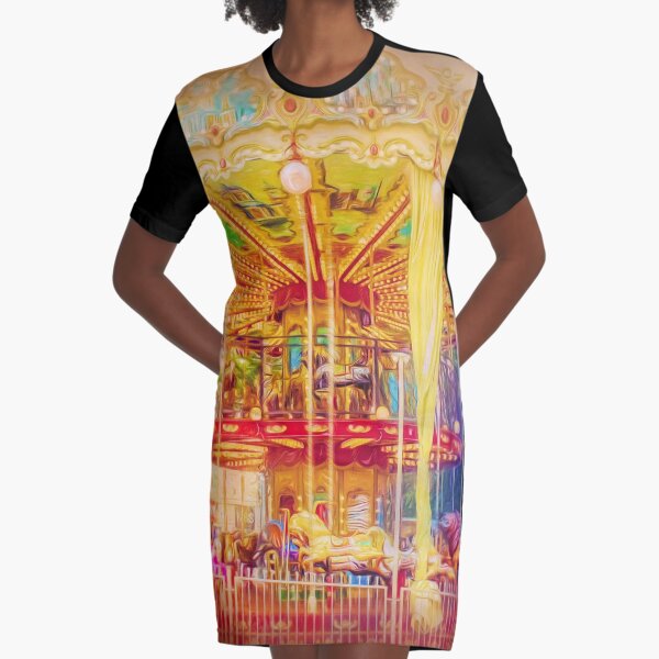 Carousel Graphic T-Shirt Dress
