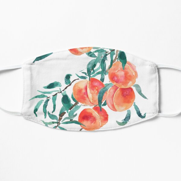 pink peach watercolor Flat Mask