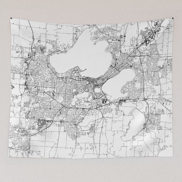 Item preview, Madison White Map designed and sold by multiplicitymap.
