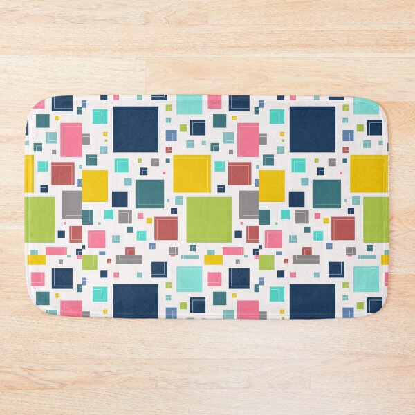 Item preview, Geometric Square Colors Red Blue Green Yellow Mint Pink Green Gray Design for Apparel and Accessories designed and sold by inquestyle.