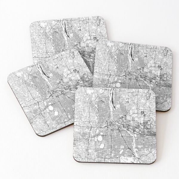 Item preview, Minneapolis White Map designed and sold by multiplicitymap.