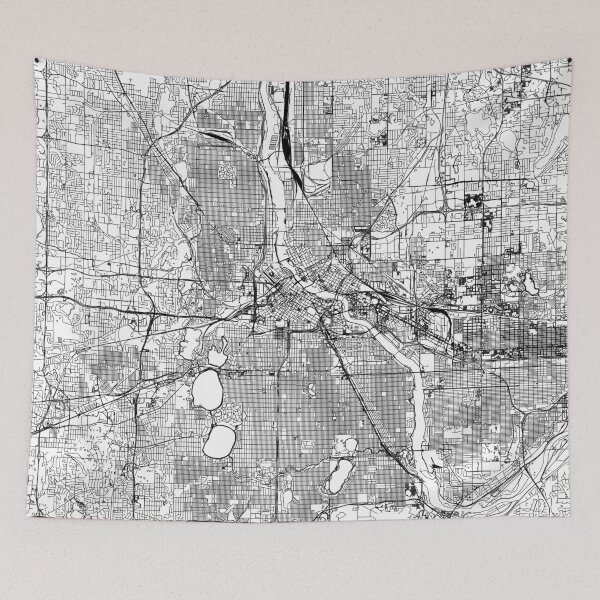 Item preview, Minneapolis White Map designed and sold by multiplicitymap.