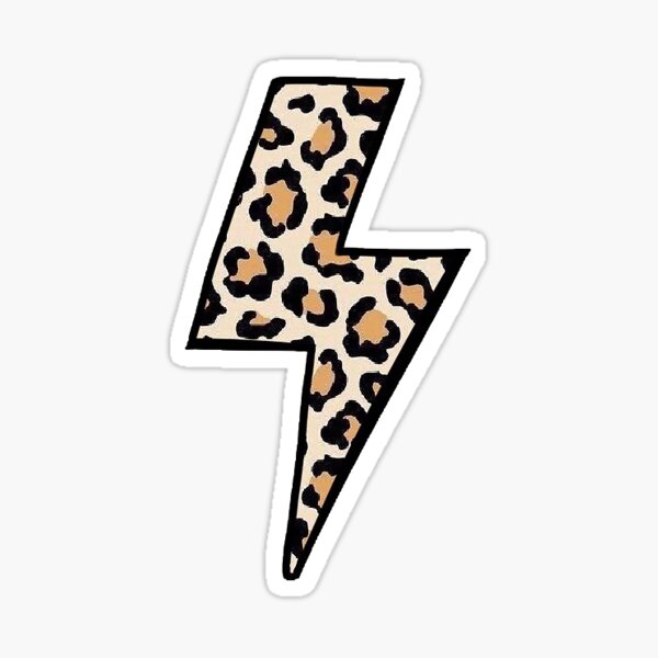 Cheetah Print Lightning Bolt Sticker