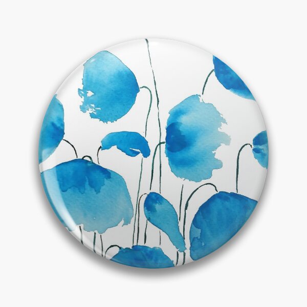 Item preview, hand painted blue poppy field watercolor  designed and sold by ColorandColor.