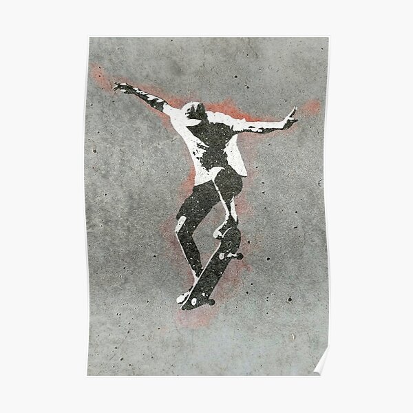 Skateboarder Street Art A2 Poster Poster
