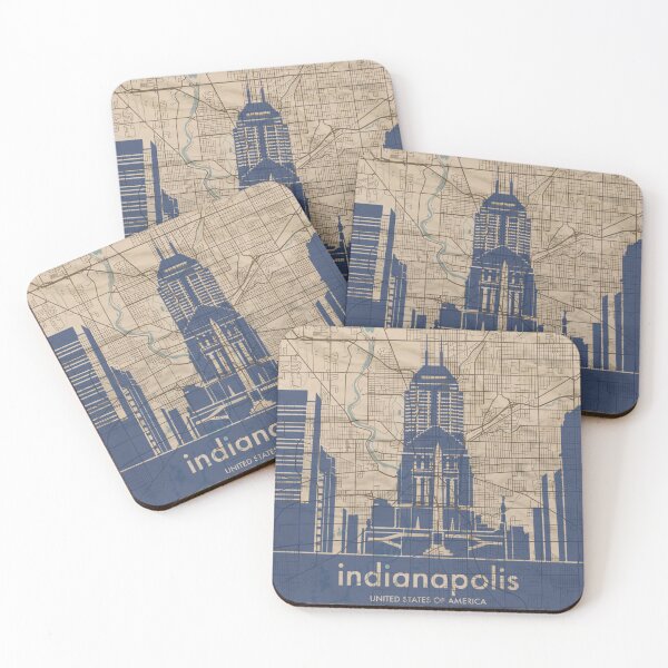 Item preview, Map + Silhouette | Indianapolis designed and sold by CPTVDesign.