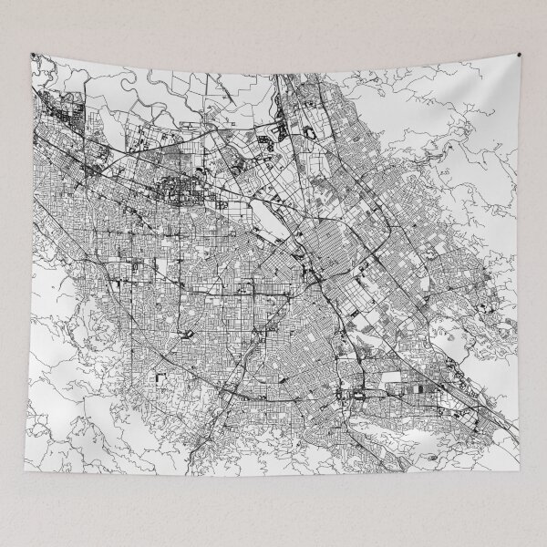 Item preview, San Jose White Map designed and sold by multiplicitymap.