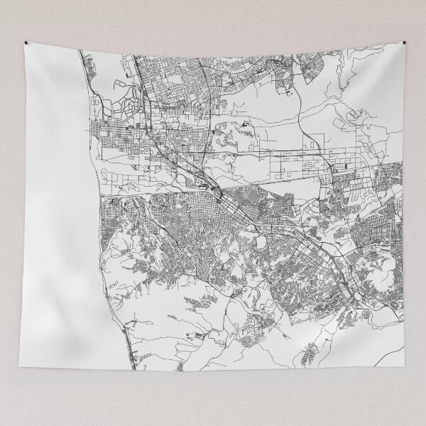 Item preview, Tijuana White Map designed and sold by multiplicitymap.