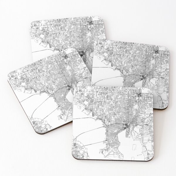 Item preview, Tampa White Map designed and sold by multiplicitymap.
