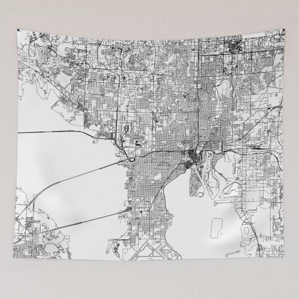 Item preview, Tampa White Map designed and sold by multiplicitymap.