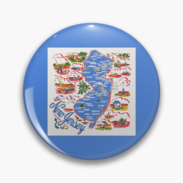 Item preview, Vintage New Jersey Map designed and sold by fearcity.