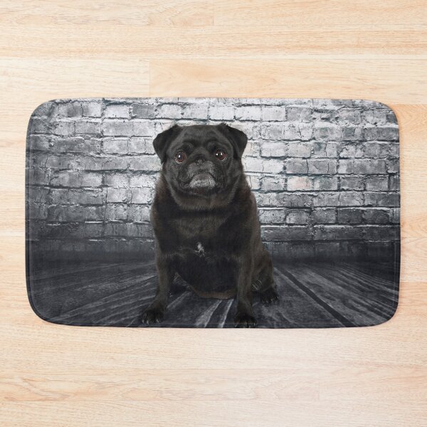 Item preview, Black Pug & Brick Wall designed and sold by mlorenz.