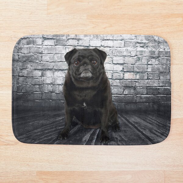Item preview, Black Pug & Brick Wall designed and sold by mlorenz.