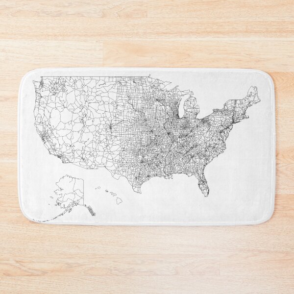 Item preview, United States Of America White Map designed and sold by multiplicitymap.