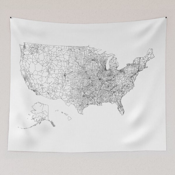 Item preview, United States Of America White Map designed and sold by multiplicitymap.