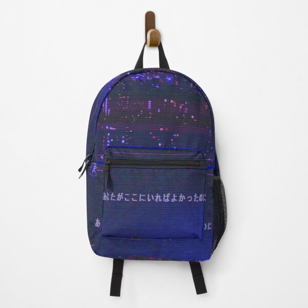 Item preview, Vaporwave Aesthetic Tokyo Night Glitch Kanji Wish You Were Here designed and sold by Neon Purple Noodle Bar.