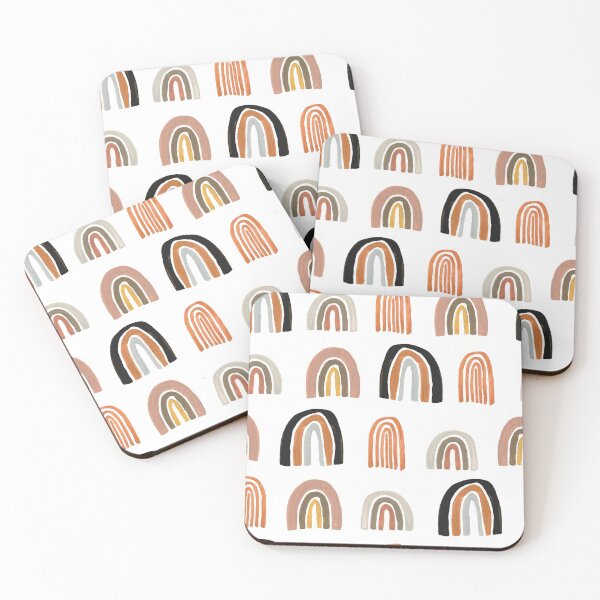 Item preview, Simple minimalism seamless pattern with gouache pastel color rainbows designed and sold by Dina Konovalova.