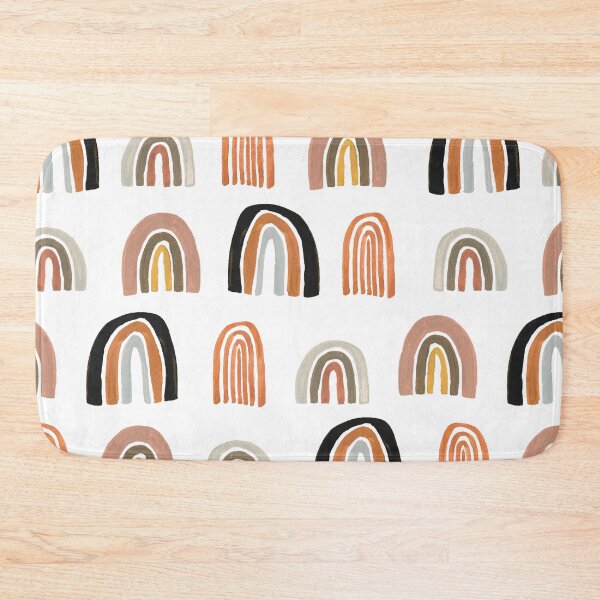 Item preview, Simple minimalism seamless pattern with gouache pastel color rainbows designed and sold by Dina Konovalova.