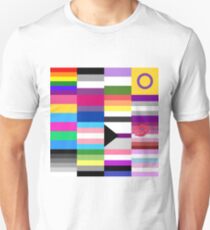 Camiseta ajustada Collage de banderas de orgullo LGBT