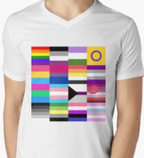 LGBT Pride Flags Collage Men's V-Neck T-Shirt