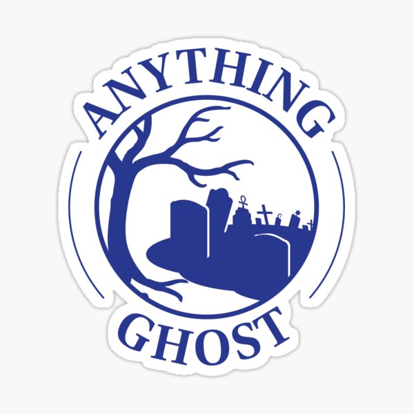 Anything Ghost Graveyard Logo (blue) Sticker