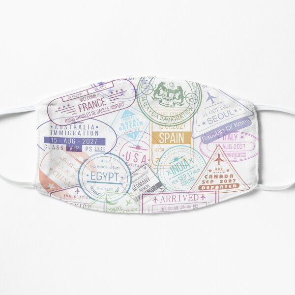 Colorful Passport Stamps Mask