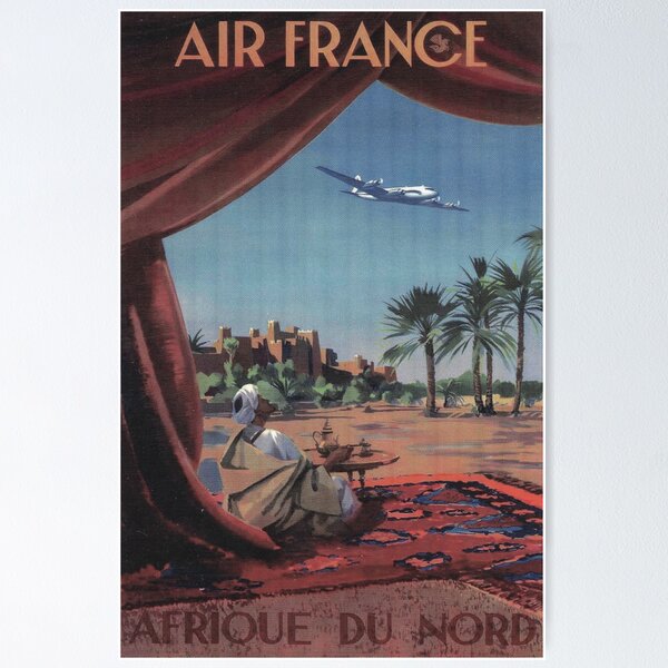 Aperçu de l'œuvre Affiche de voyage Air France pour l'Afrique du Nord créée et vendue par rogerstrawberry.