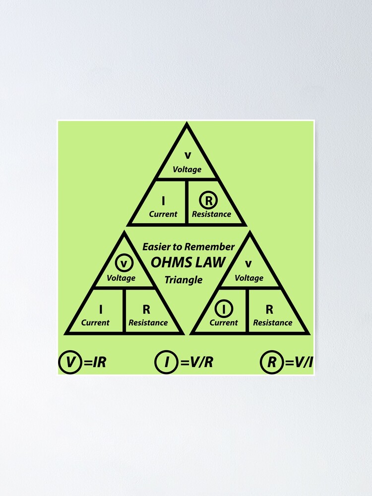 Easy Way To Memorize Ohms Law Formula Triangle Poster For Sale By Artoshopy Redbubble 6605