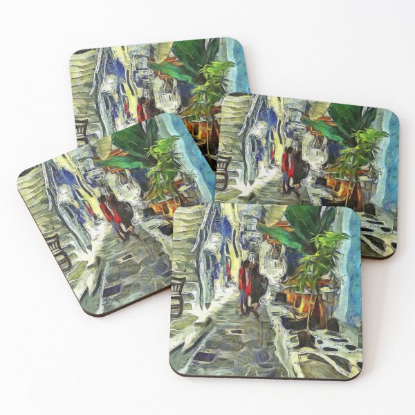 Item preview, Street with Stairs in Mykonos Greece KPA designed and sold by karynpeters.