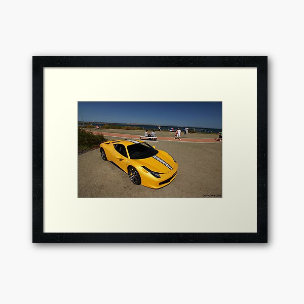 Yellow Ferrari 458 Italia Framed Art Print