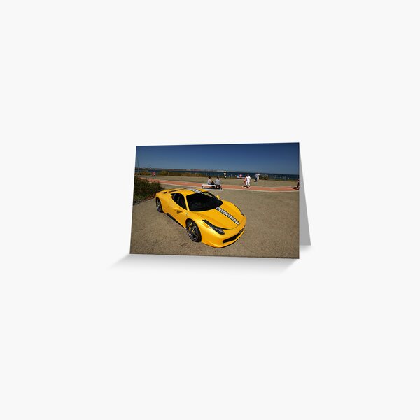 Yellow Ferrari 458 Italia Greeting Card