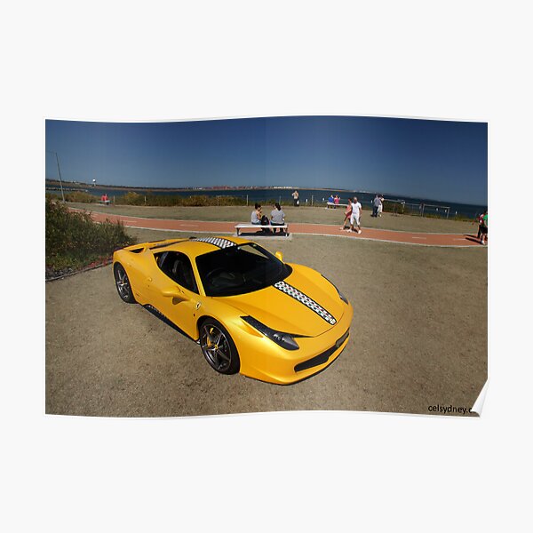 Yellow Ferrari 458 Italia Poster