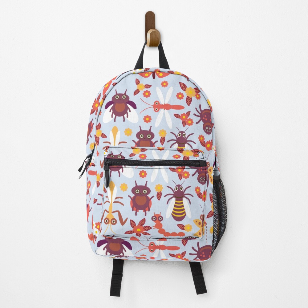 Funny insects Spider butterfly caterpillar dragonfly mantis beetle wasp ladybugs Backpack