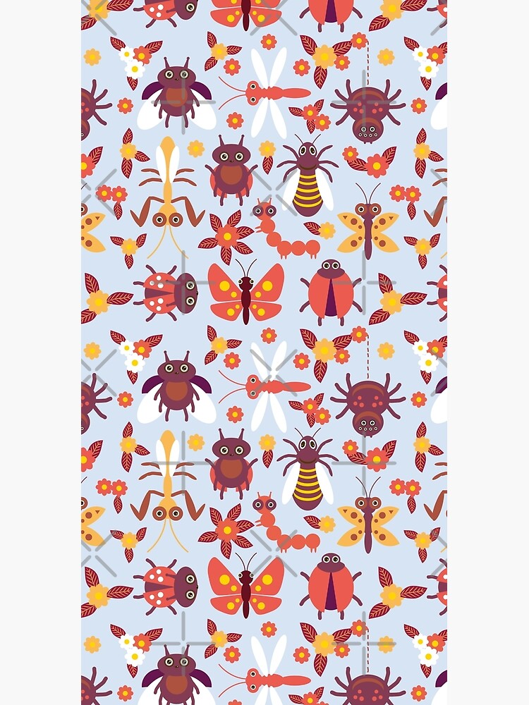Funny insects Spider butterfly caterpillar dragonfly mantis beetle wasp ladybugs by EkaterinaP