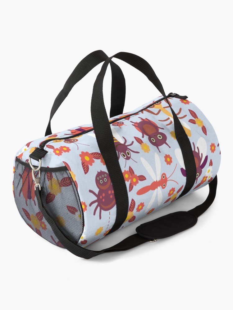 Alternate view of Funny insects Spider butterfly caterpillar dragonfly mantis beetle wasp ladybugs Duffle Bag