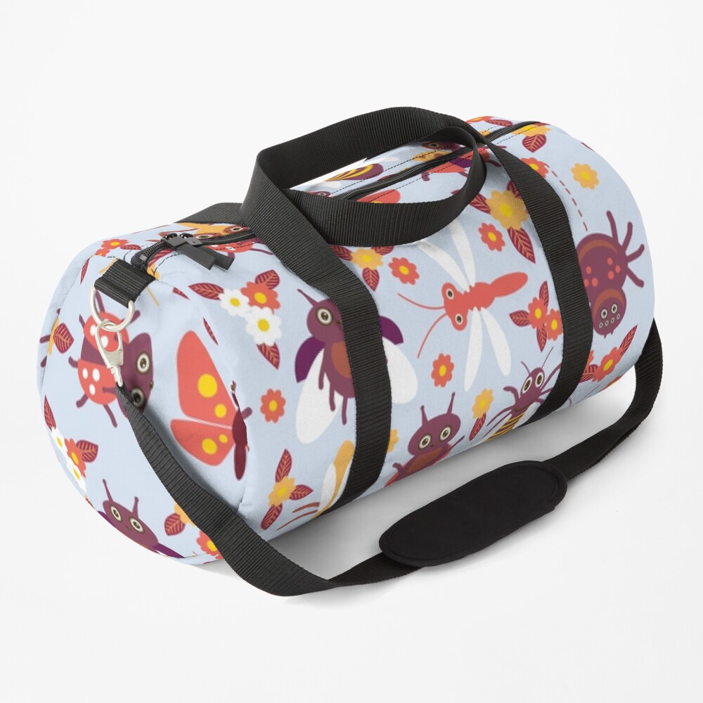 Funny insects Spider butterfly caterpillar dragonfly mantis beetle wasp ladybugs Duffle Bag