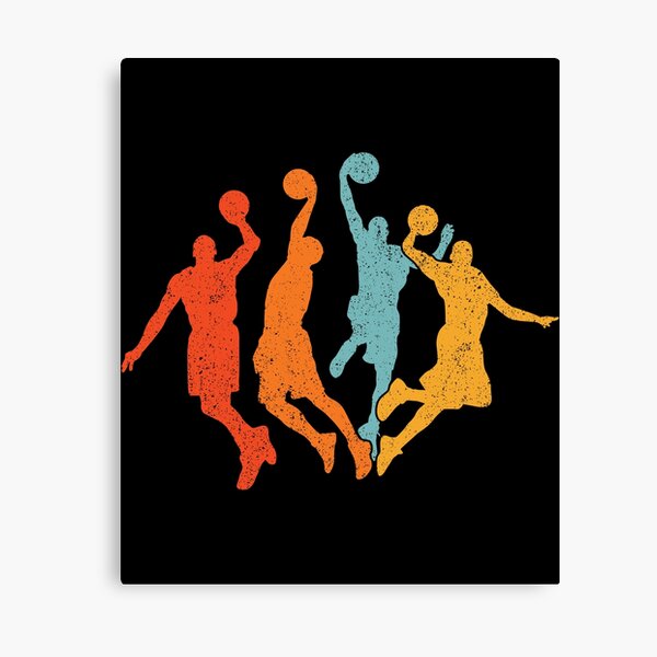 Basketball Retro Vintage Shirt for Men Women Boys Girls Kids Sports Lover Gift Canvas Print