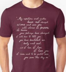 Pride and Prejudice, Darcy (white) quote Slim Fit T-Shirt