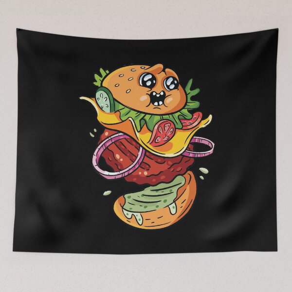 Item preview, Emoji burger | foodporn cartoon fast food art designed and sold by Endless Drive FM.